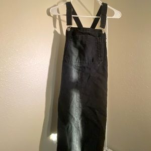 Topshop Moto Black Overall Mini Dress Women’s Size 6